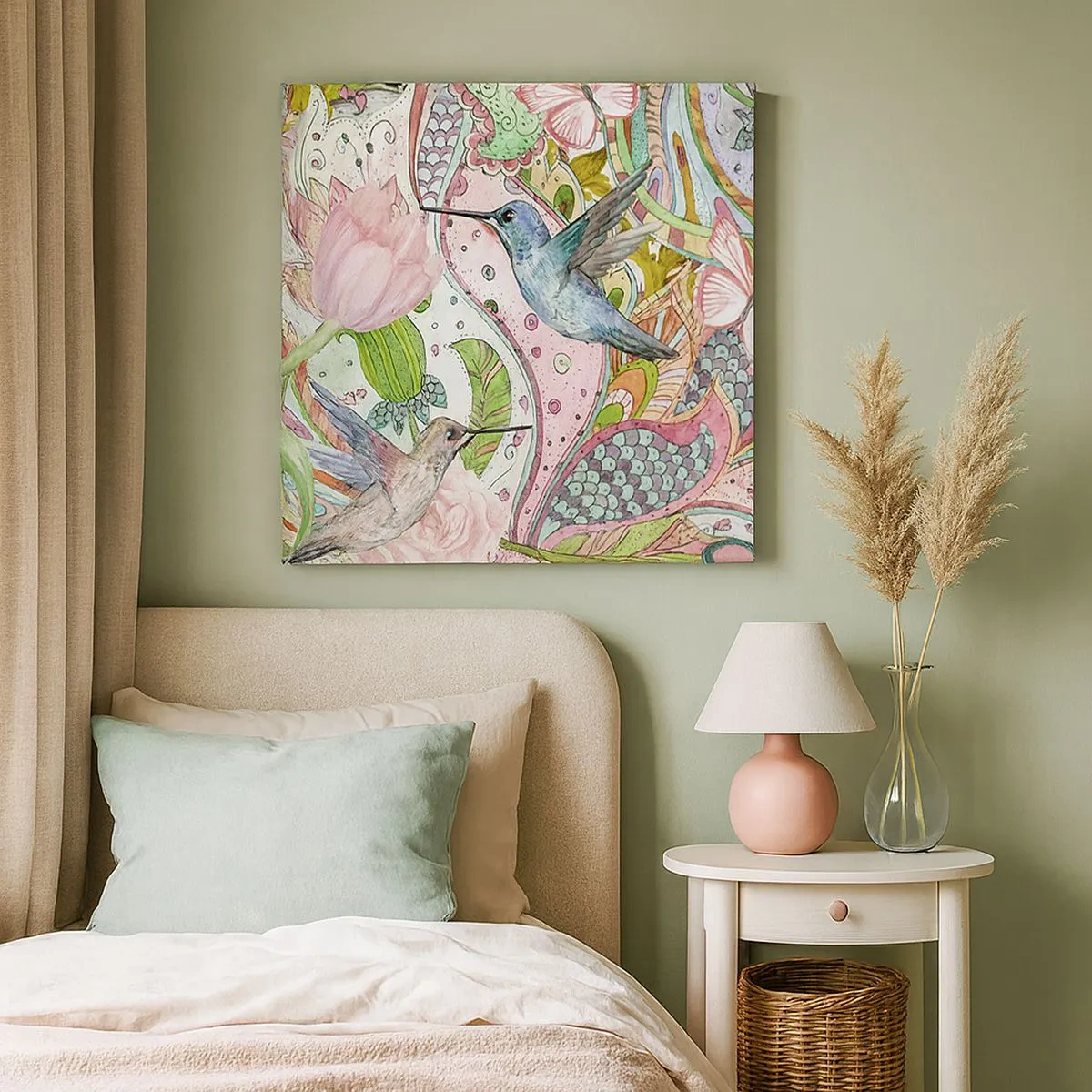 Quadro em tela - Emaranhados em trepadeiras - 30x30 cm