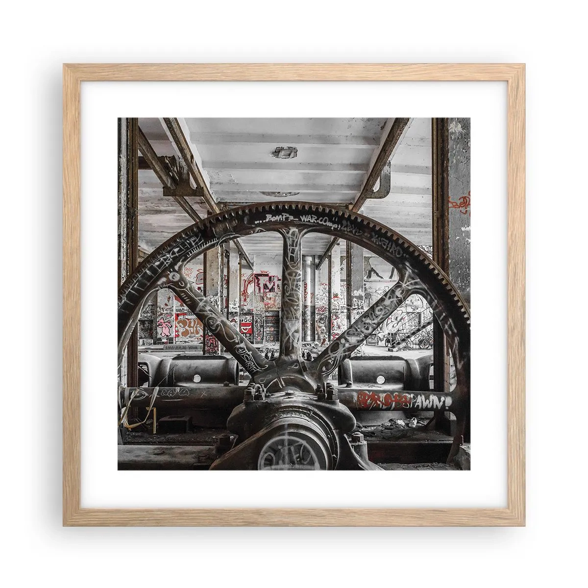 Pôster com moldura de carvalho claro - A vida secreta da fábrica - 40x40 cm