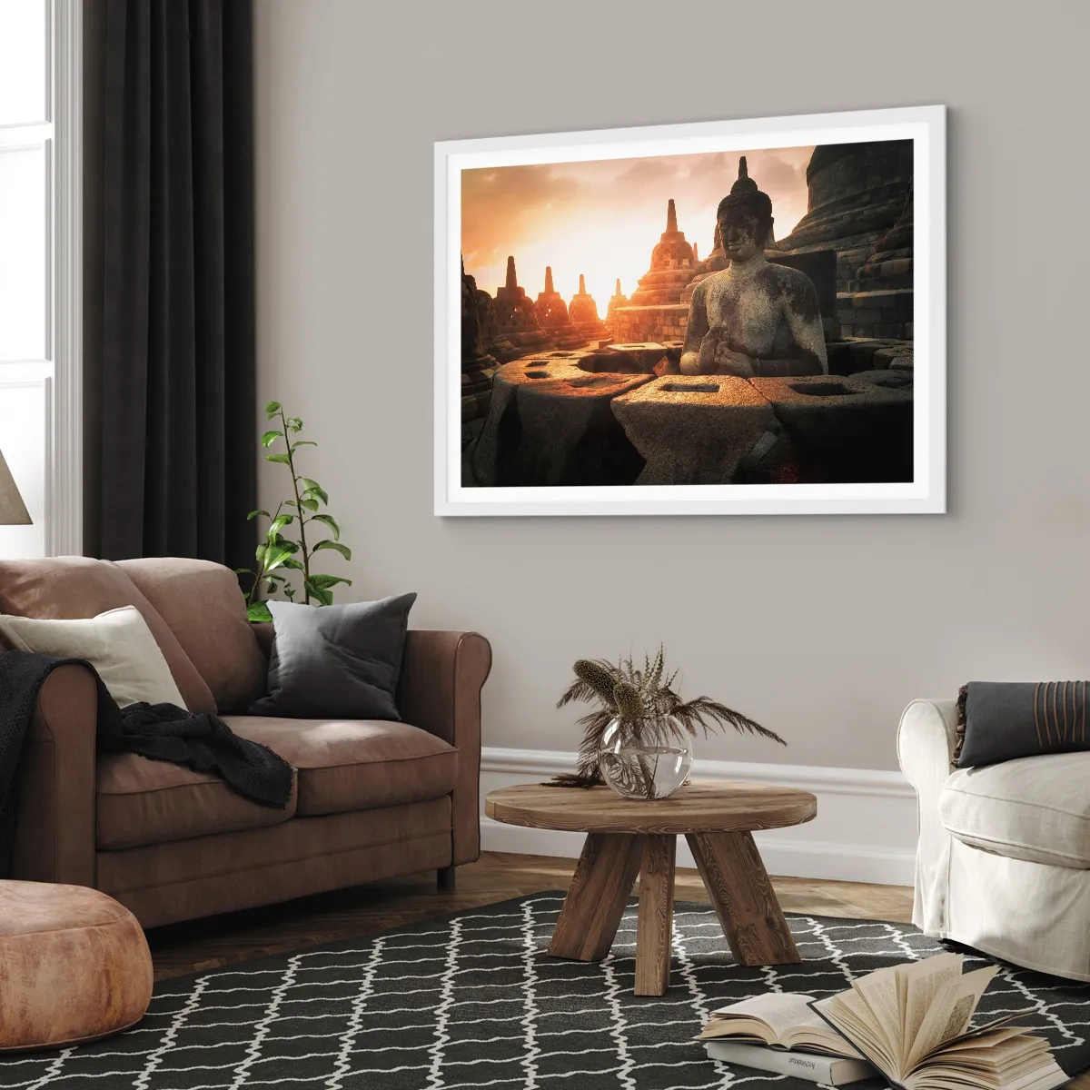 Pôster em moldura branca - Clima de grande sabedoria - 50x40 cm