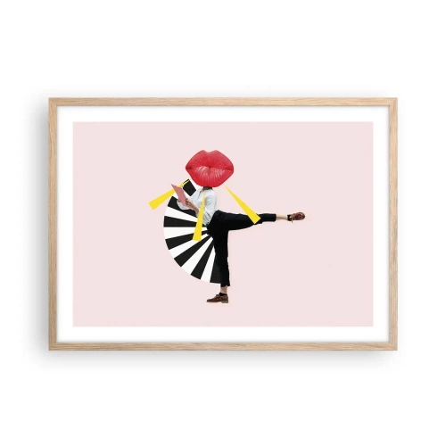 Pôster com moldura de carvalho claro - Arte pop surreal - 70x50 cm