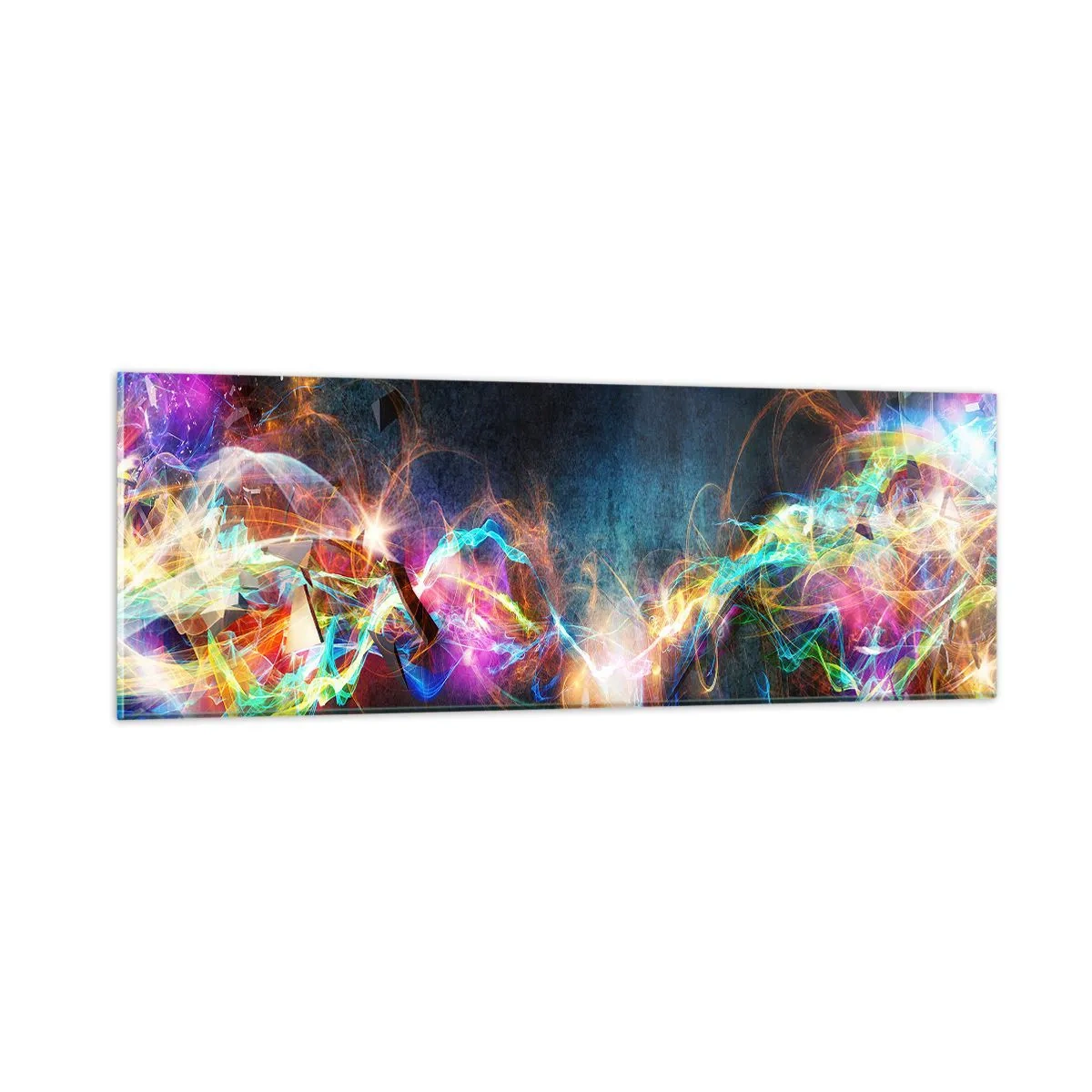 Quadro em vidro - Com alegria contra a escuridão - 90x30 cm