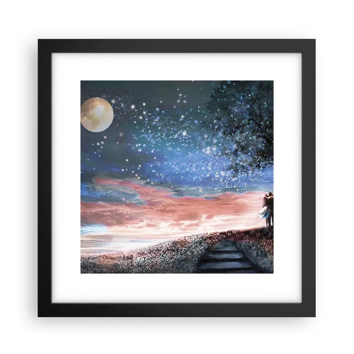 Pôster com moldura preta - Espetáculo estrelado - 30x30 cm
