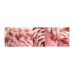 Amostra de Papel de Parede Standard Eco - Cascata floral em rosa - Flores secas, Buquê de flores, Flores - 100x30 cm