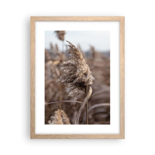 Pôster com moldura de carvalho claro - É hora de voar com o vento - 30x40 cm