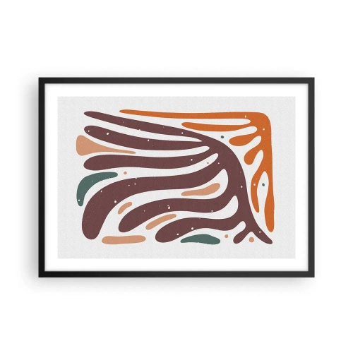 Pôster com moldura preta - Composição orgánica radiante - 70x50 cm