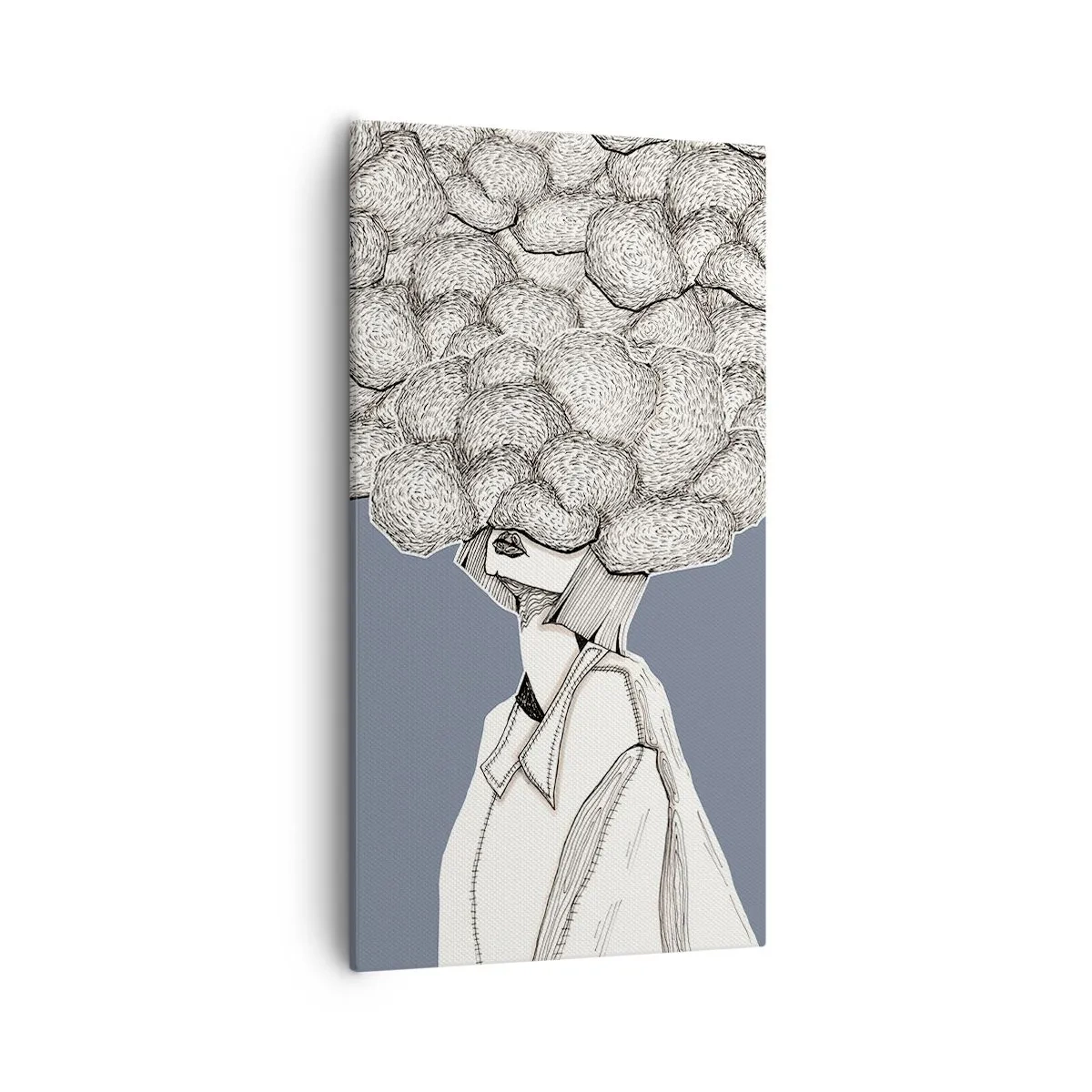 Quadro em tela - Com a cabeça nas nuvens - 55x100 cm