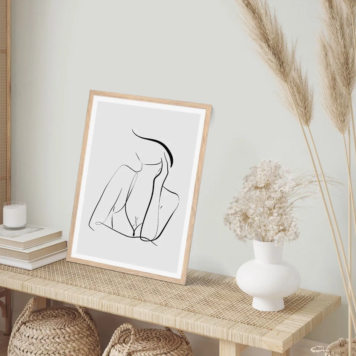 Pôster com moldura de carvalho claro - Na onda dos sonhos - 70x100 cm