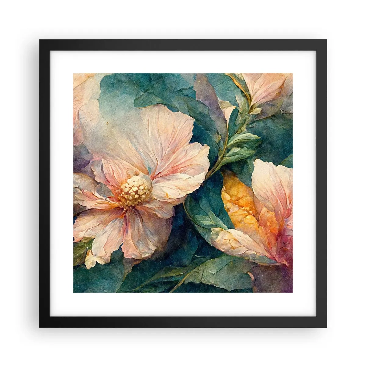 Pôster com moldura preta - Apenas sutileza - 40x40 cm