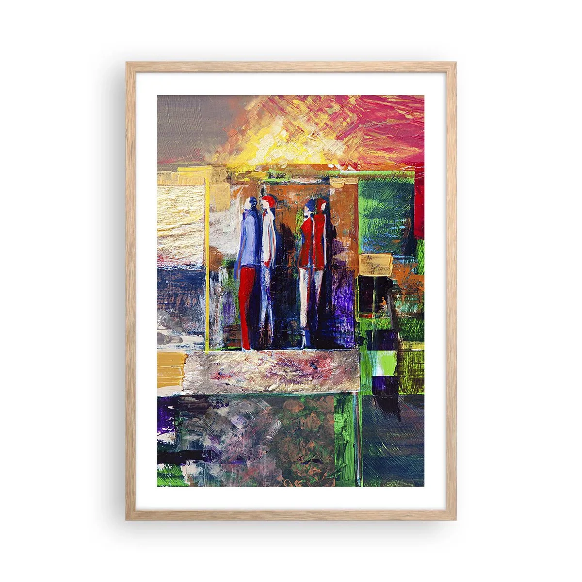 Pôster com moldura de carvalho claro - Relacionamentos e emoções - 50x70 cm