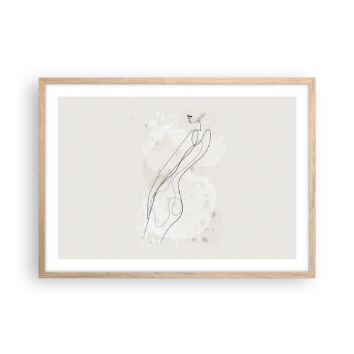 Pôster com moldura de carvalho claro - Errar o olhar - 70x50 cm