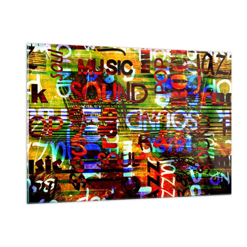 Quadro em vidro - Todas as cores do som - 120x80 cm