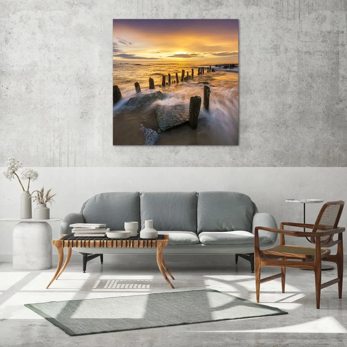 Quadro em vidro - A beleza crua do Mar Báltico - 60x60 cm