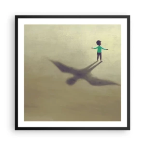 Pôster com moldura preta - Herói do futuro - 60x60 cm