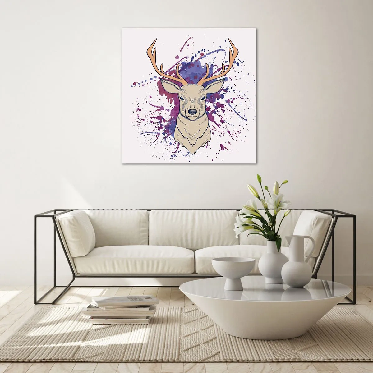 Quadro em vidro - Coragem e equilíbrio - 60x60 cm