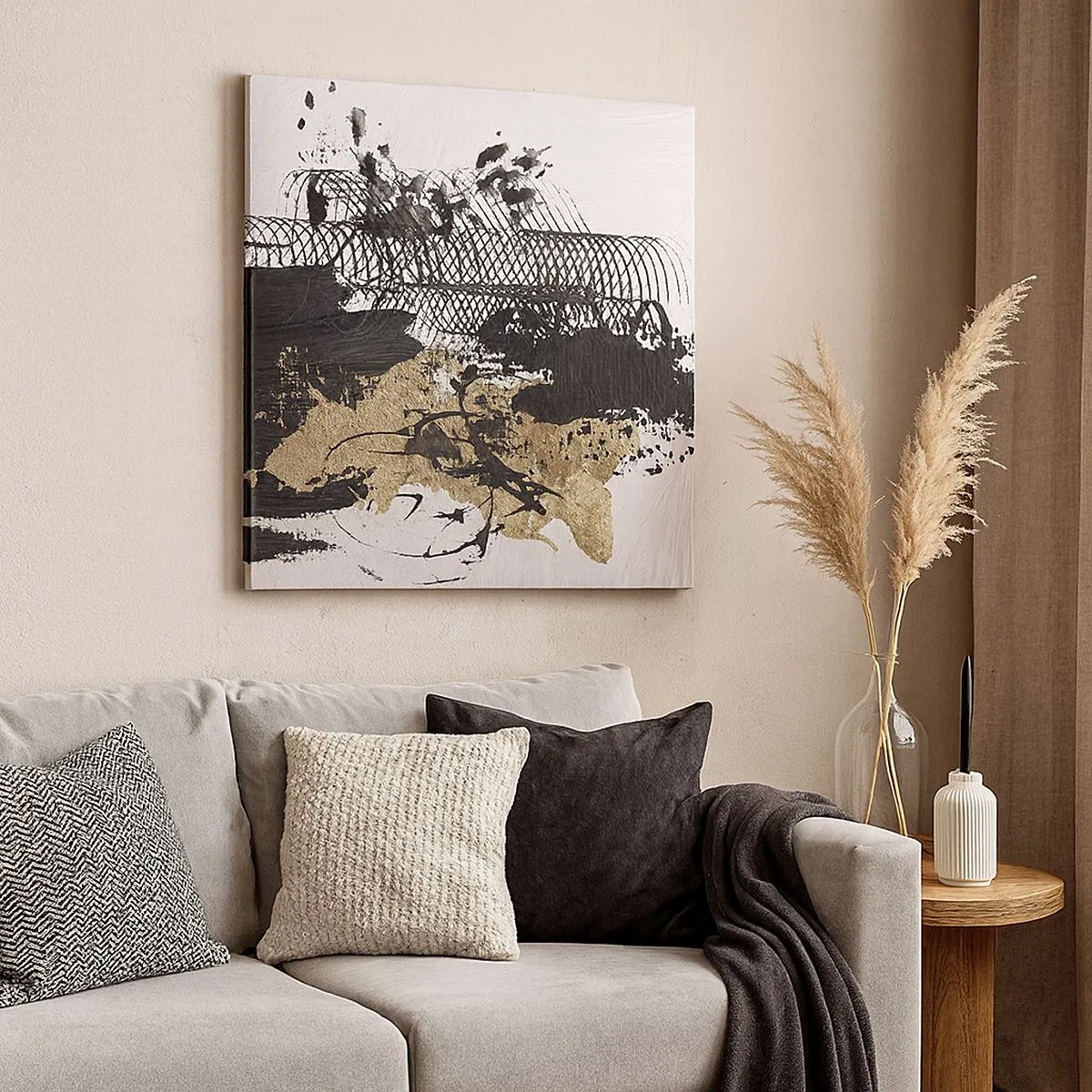 Quadro em tela - Composição com paixão - 30x30 cm