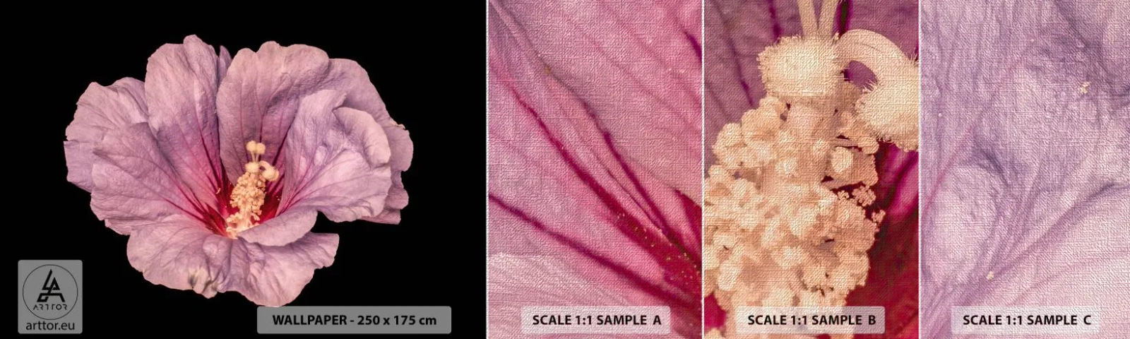 Amostra de papel de parede Premium Canvas - Direto para o coração - Flor, Pedaço, Gráficos - 100x30 cm