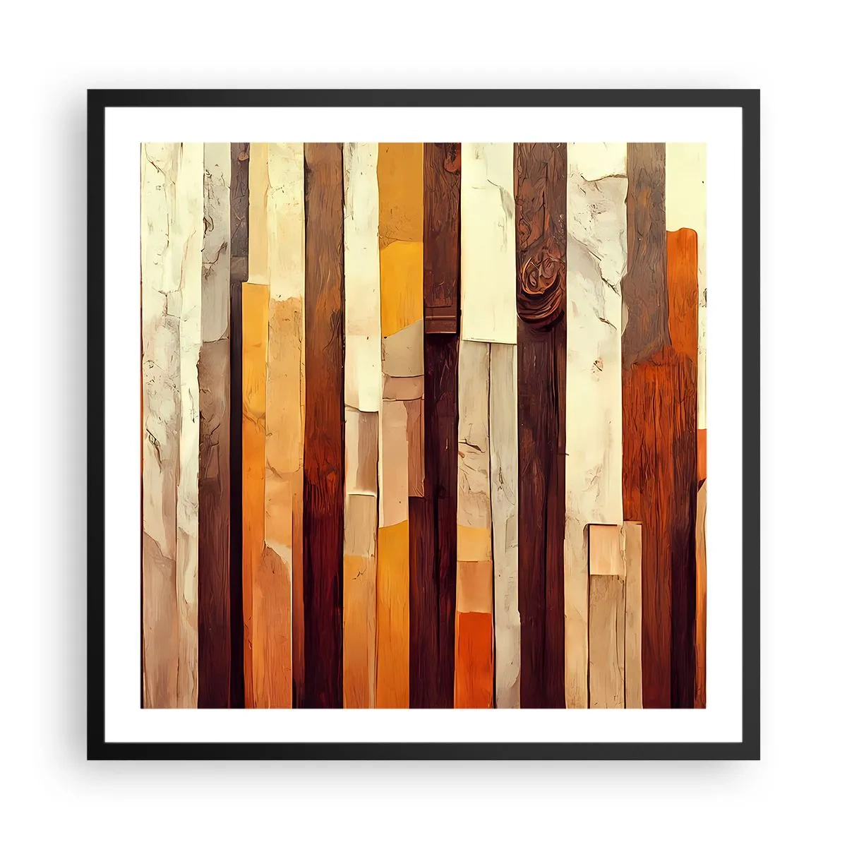 Pôster com moldura preta - Hino das árvores da floresta - 60x60 cm