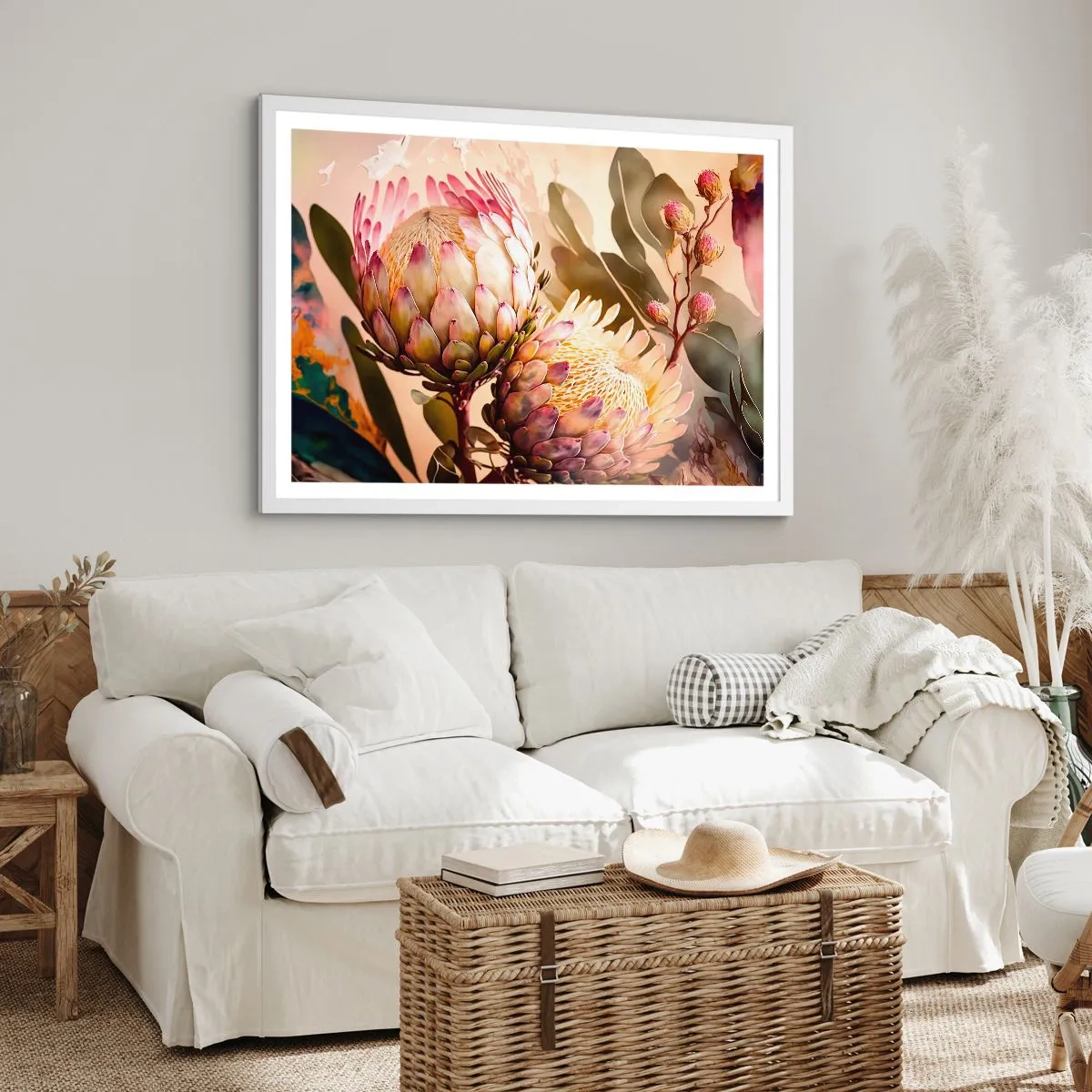 Pôster em moldura branca - Abraçado com ternura - 40x30 cm