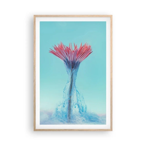 Pôster com moldura de carvalho claro - Num abraço revigorante - 61x91 cm