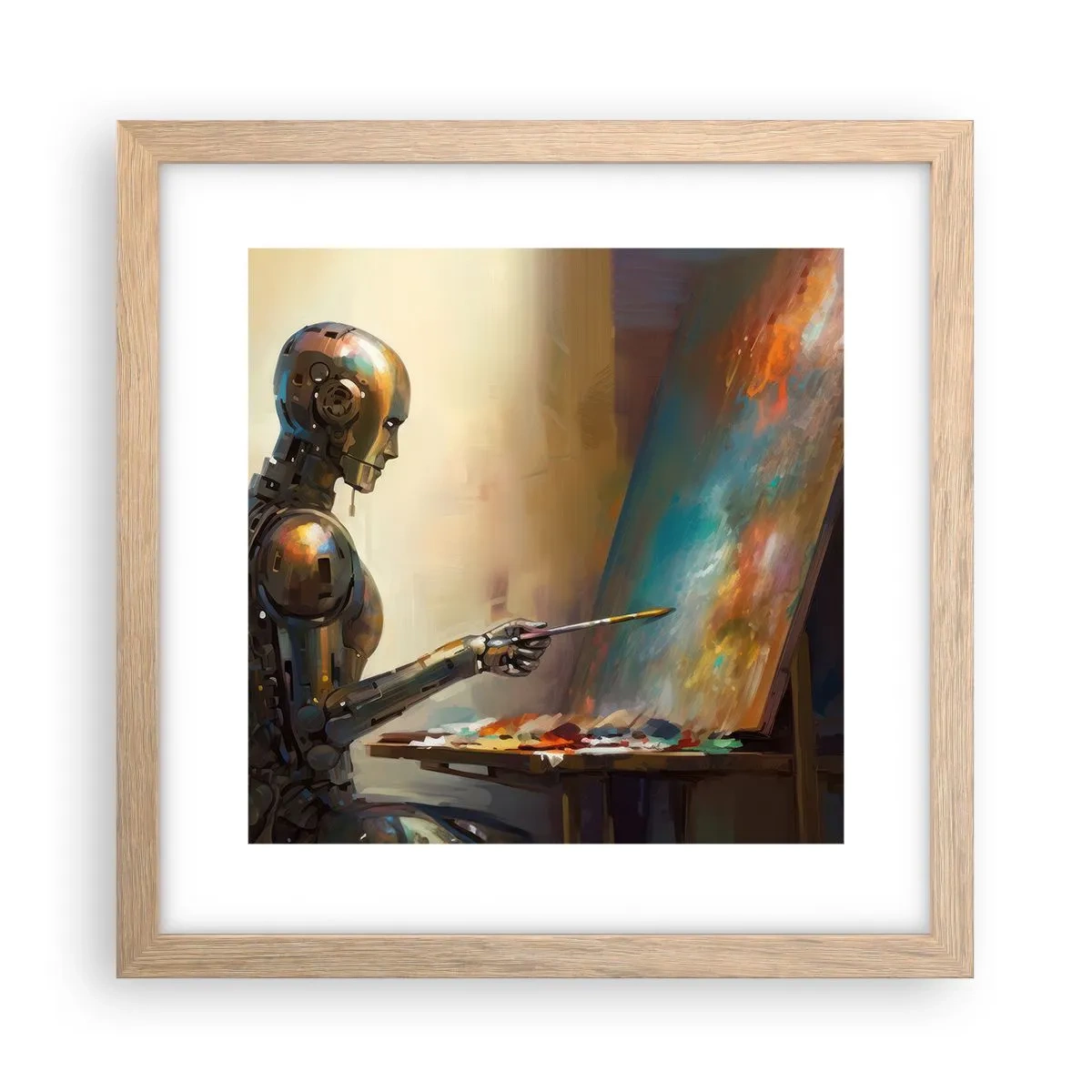 Pôster com moldura de carvalho claro - A arte do futuro - 30x30 cm