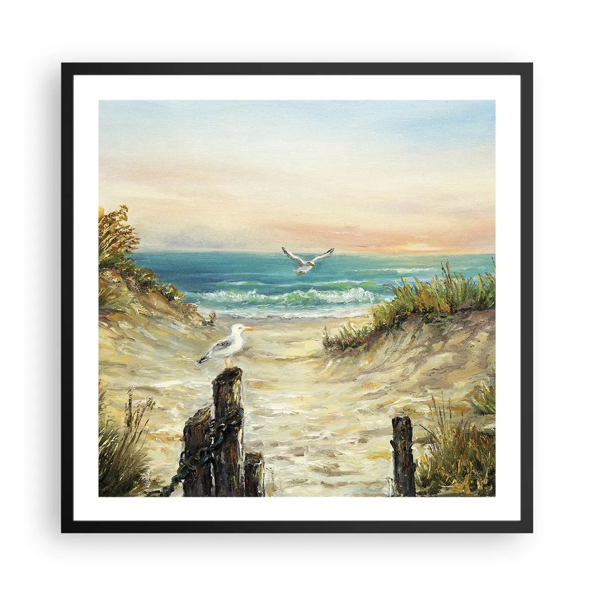 Pôster com moldura preta - Refúgio sem vento - 60x60 cm