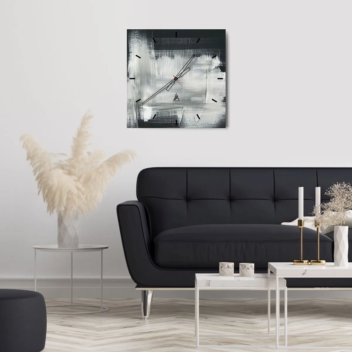 Relógio de parede - Relógio em vidro - Entrelaçado na vertical e horizontal - 30x30 cm