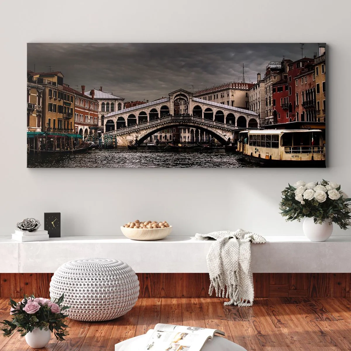 Quadro em tela - A promessa de uma noite em Veneza - 160x50 cm