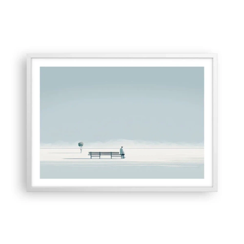 Pôster em moldura branca - Sim, estou esperando. - 70x50 cm