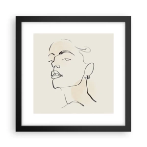 Pôster com moldura preta - Olhar orgulhoso - 30x30 cm