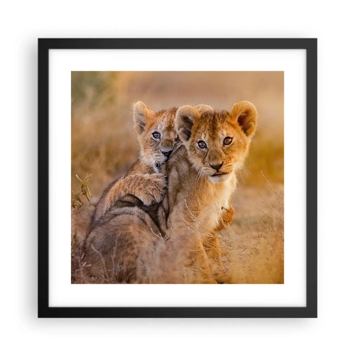 Pôster com moldura preta - Não perturbe! Estamos a divertir-nos - 40x40 cm