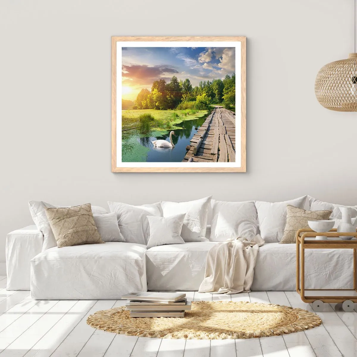 Pôster com moldura de carvalho claro - Verão em todos os lugares - 30x30 cm