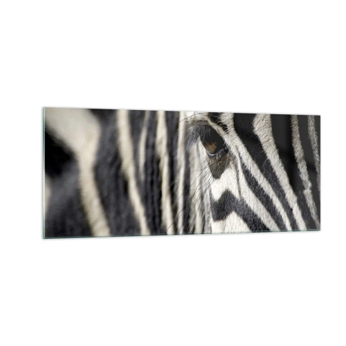 Quadro em vidro - Retrato em listras - 100x40 cm