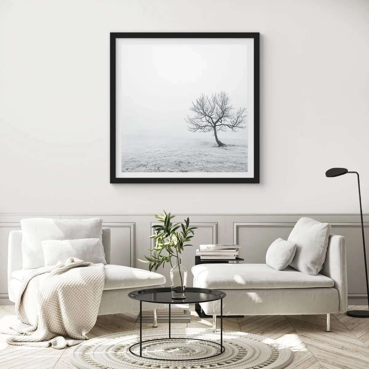 Pôster com moldura preta - Contra o nada - 50x50 cm