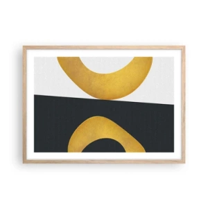 Pôster com moldura de carvalho claro - Primeiro: ouro - 70x50 cm