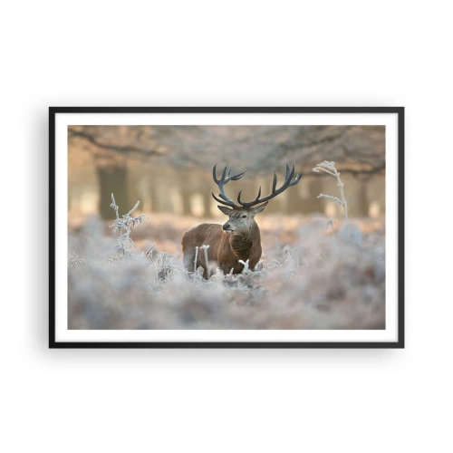 Pôster com moldura preta - Uma manhã fresca - 91x61 cm