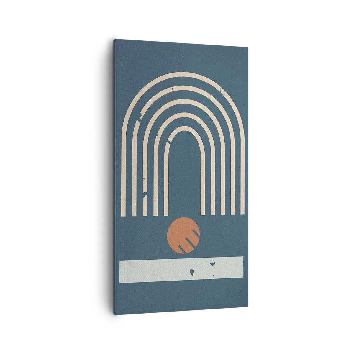 Quadro em tela - Geometria em azul marinho - 55x100 cm