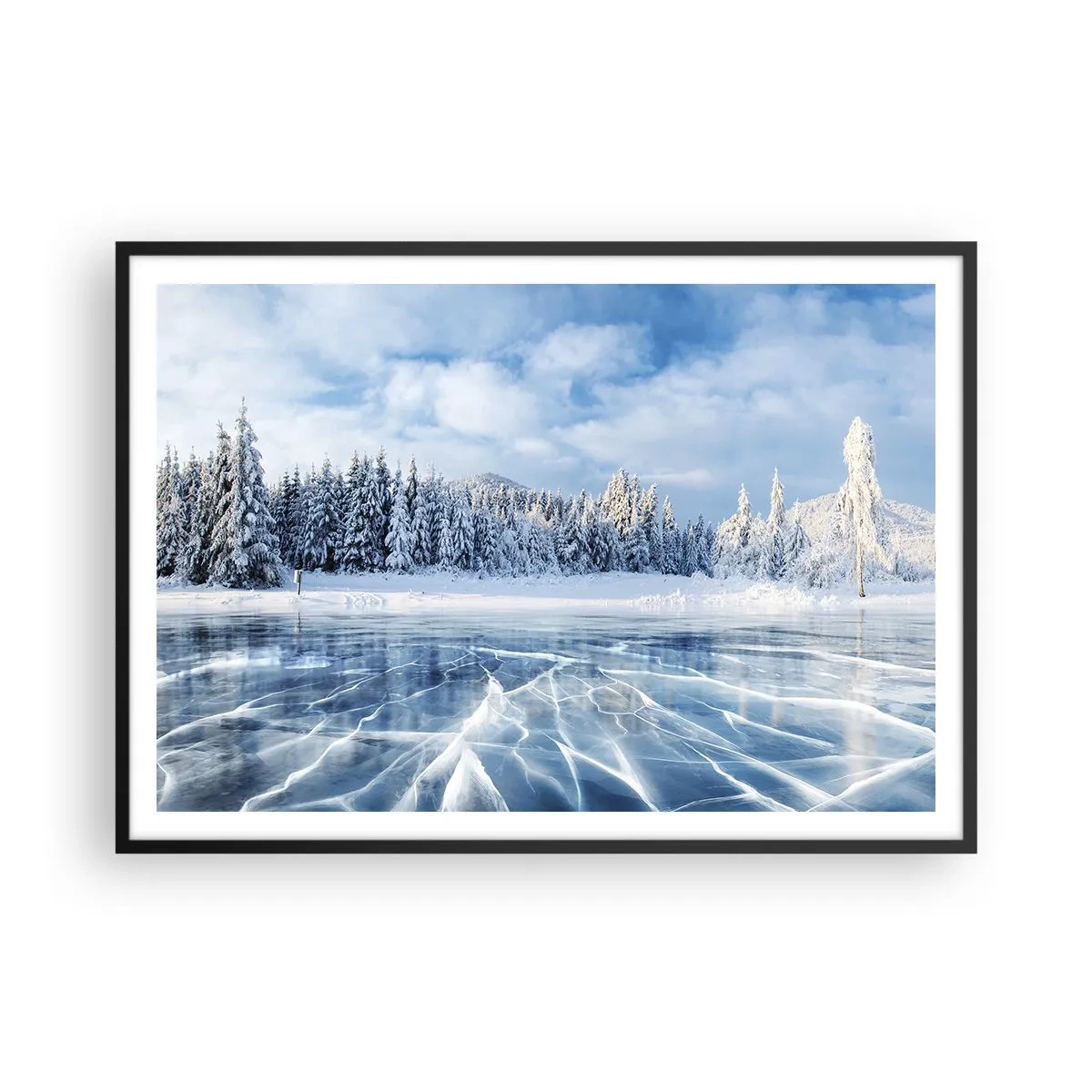 Pôster com moldura preta - Vista deslumbrante e cristalina - 100x70 cm