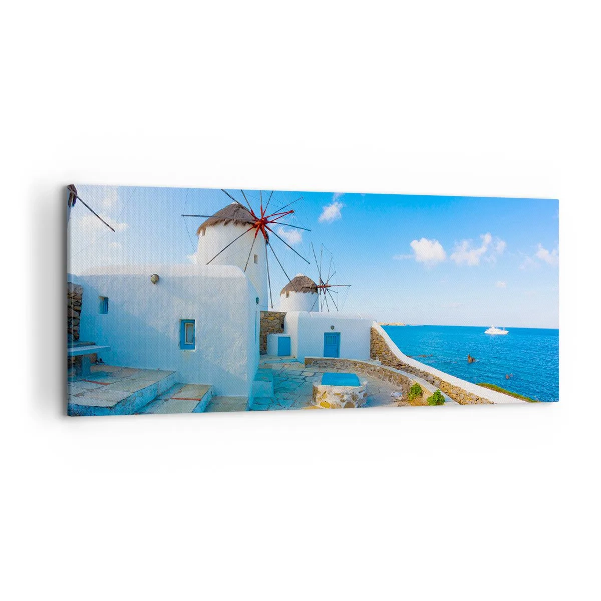 Quadro em tela - Vento azul do mar - 120x50 cm