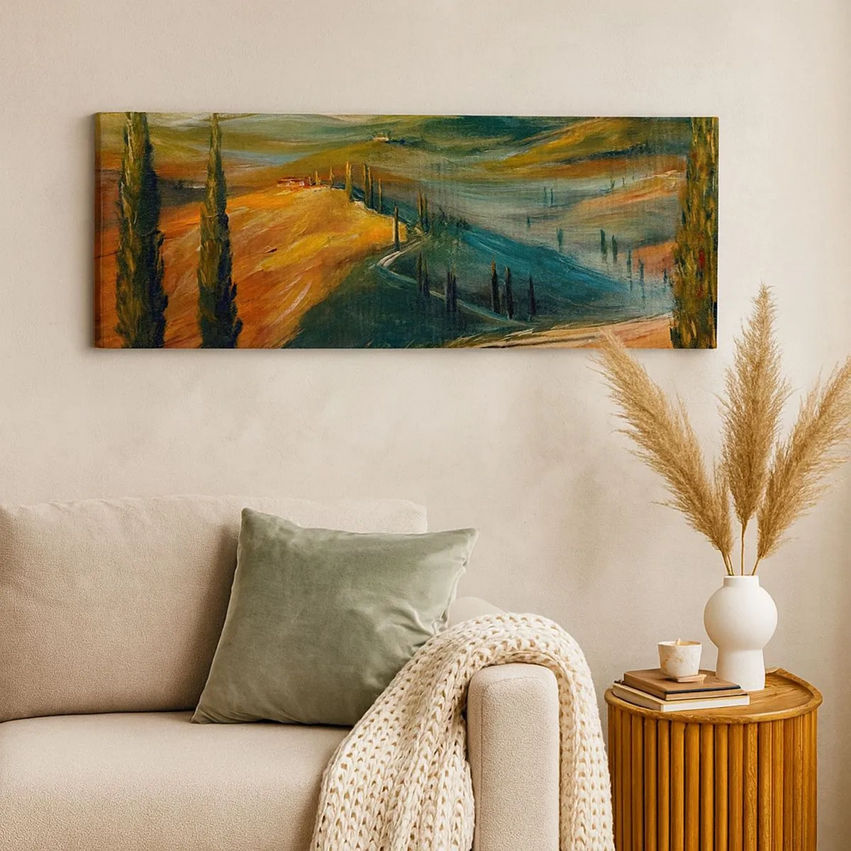 Quadro em tela - Paisagem da Toscana - 100x40 cm