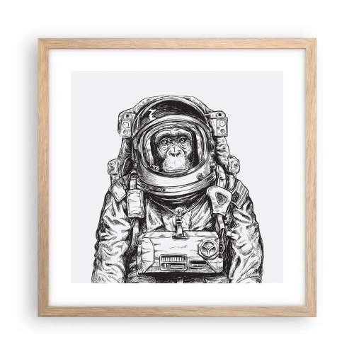 Pôster com moldura de carvalho claro - Evolução alternativa - 40x40 cm