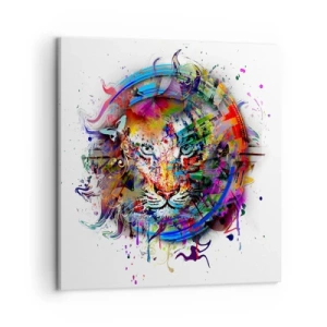 Quadro em tela - À espreita atrás do véu arco-íris - 50x50 cm