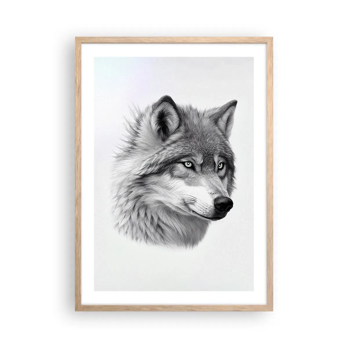 Pôster com moldura de carvalho claro - Alfa – sem dúvida - 50x70 cm