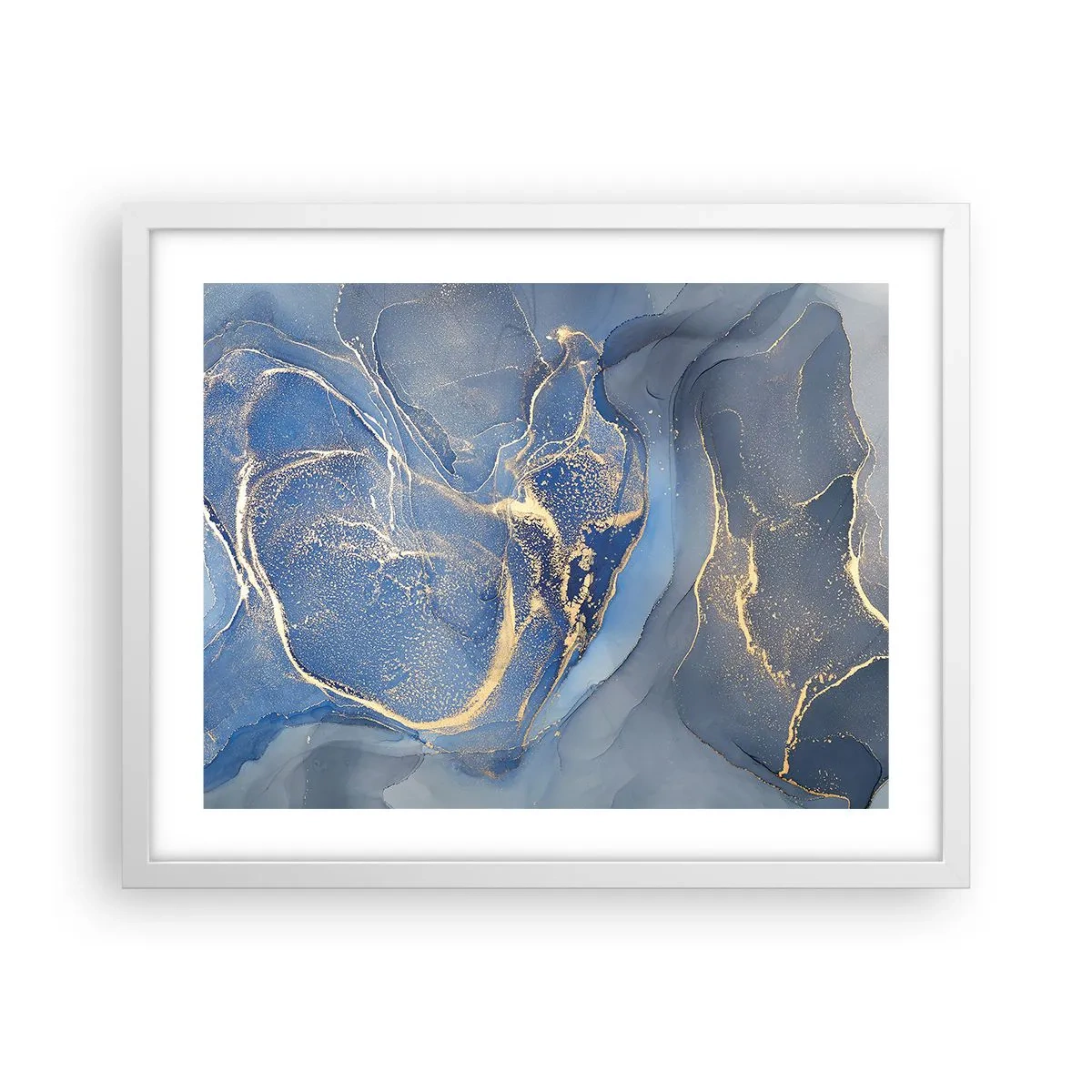 Pôster em moldura branca - Pó dourado - 50x40 cm