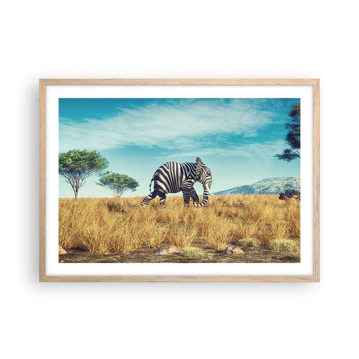 Pôster com moldura de carvalho claro - Cinza não está mais na moda - 70x50 cm