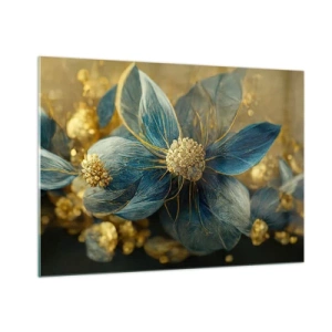 Quadro em vidro - Florescer com ouro - 100x70 cm