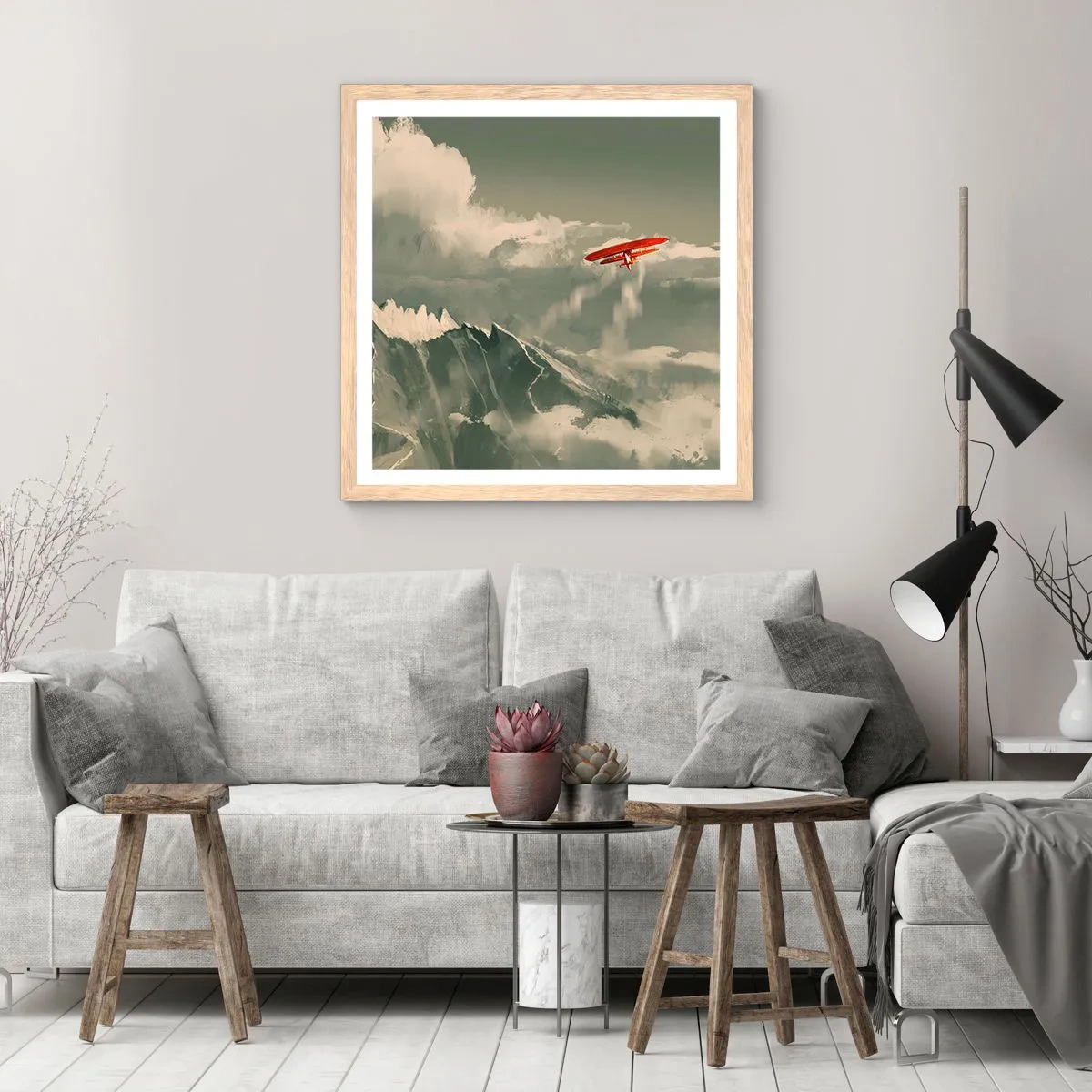 Pôster com moldura de carvalho claro - O pioneiro destemido - 60x60 cm