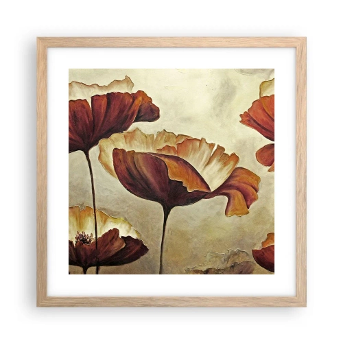 Pôster com moldura de carvalho claro - Prados e pradarias - 40x40 cm