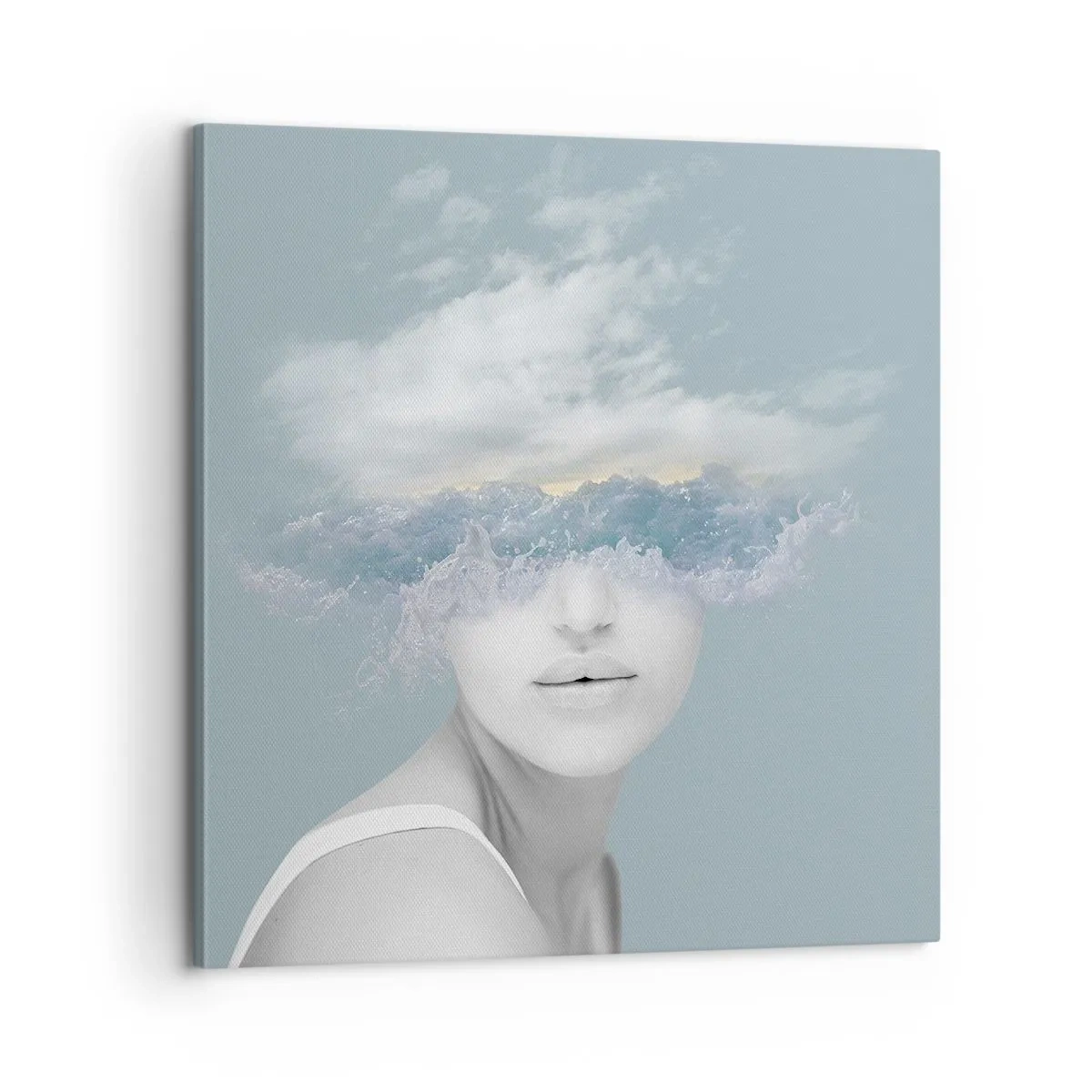 Quadro em tela - Com a cabeça nas nuvens - 60x60 cm
