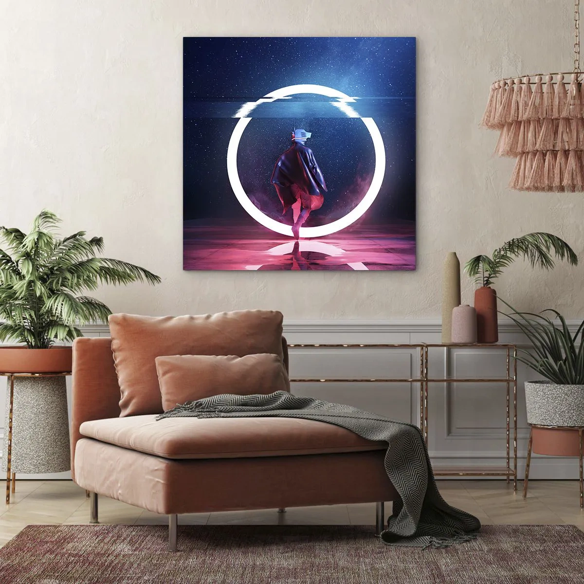 Quadro em tela - Entre Mundos - 50x50 cm