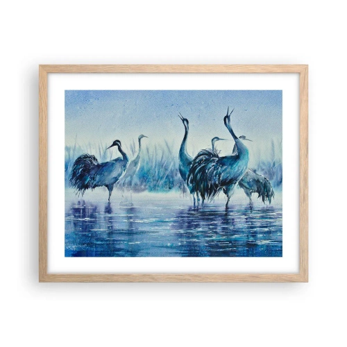 Pôster com moldura de carvalho claro - Reunião matinal - 50x40 cm